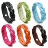 Style Student Bangle Jewelry Adjustable Wristband Leather Bracelet Braided Twist Punk Snap Bracelet