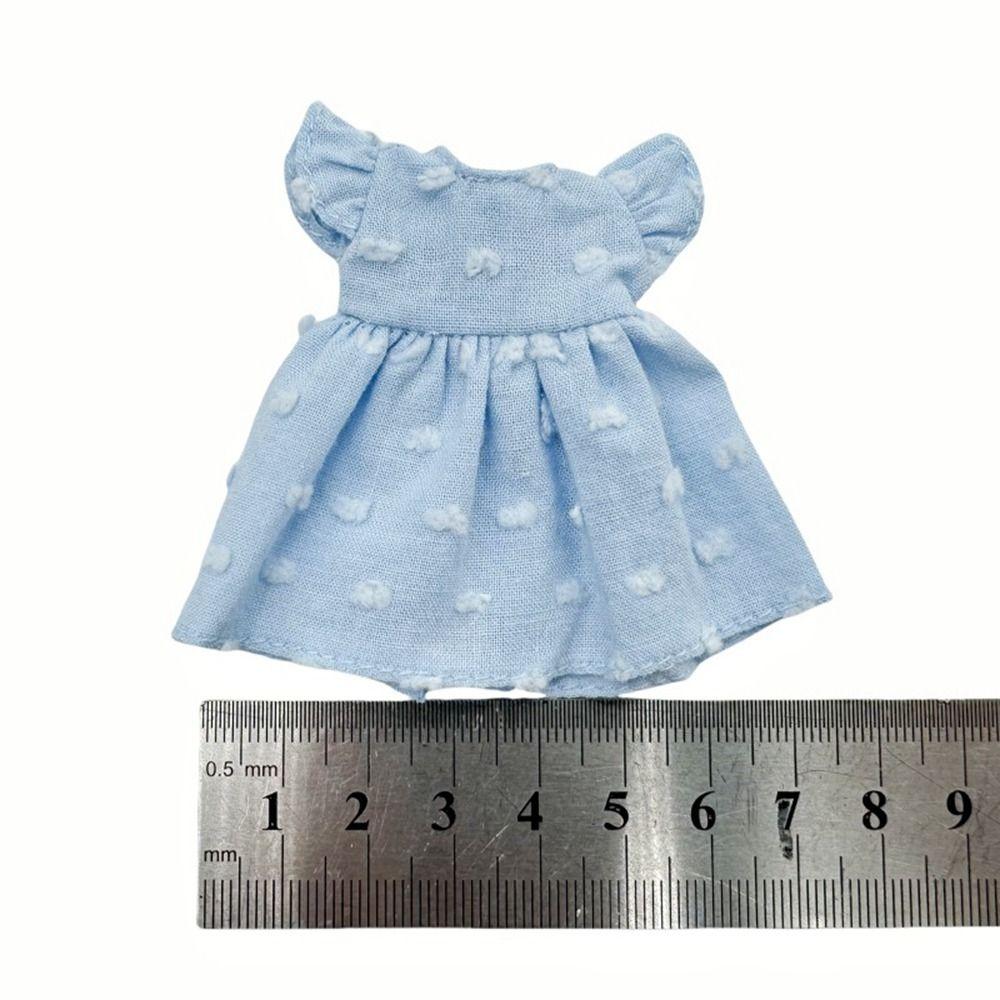 Fashion Doll Dot Dresses Accessories Tops Clothes Skirt for 1/11 OB11 Dolls/for 1/12 BJD