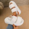 Fashion Women Fashion Warm Fluffy Slippers Comfortable Cozy Shoes Women Flat Soft Furry Platform Slippers Slides Women Zapatos De Mujer