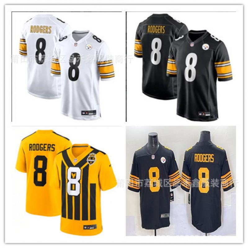 Pittsburgh Steelers Football Jersey 8 Rodgers Embroidered Cotton Sports Uniform Men Women Adult