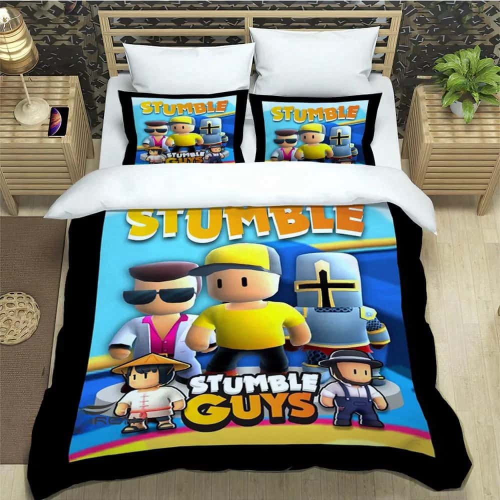 3D Игра Мультяшные Stumble-guys Комплекты Постельного Белья Изысканный Набор Постельных Принадлежностей Пододеяльник Комплект Одеяла Роскошный Подарок на День Рождения Домашний Текстиль