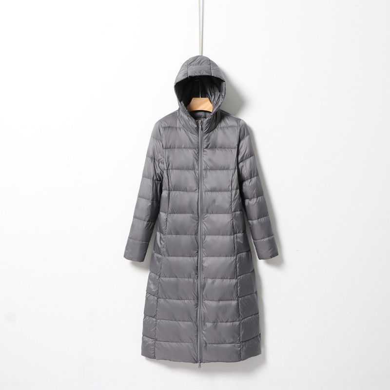 Women Hooded Long Puffer Jackets White Duck Down Autumn Winter Ultra Lightweight Keep Warm Coats
