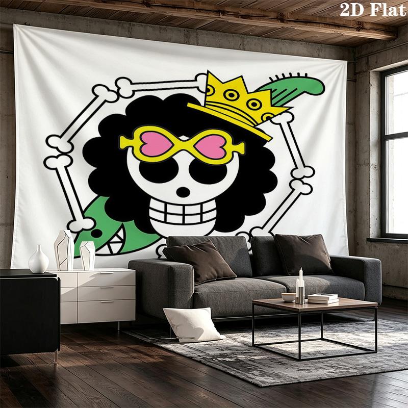One Piece Brooke Wall Tapestry Aesthetic Wall Hanging Printed Fabric Blanket Decorative Tapestries For Bedroom Living Room Home Decor