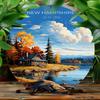 D plane Circular Bali themed tin metal sign  tropical beach sunset art suitable for home lounge or tropical themed cafes D