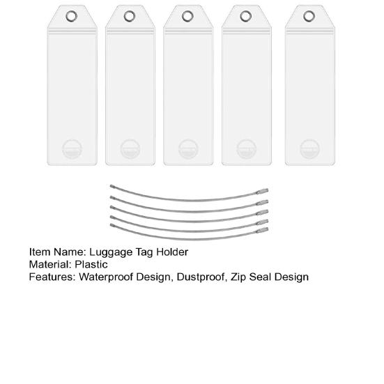 5 шт./компл. держатель багажной бирки со стальным кольцом, прозрачная водонепроницаемая застежка-молния, многоразовая багажная этикетка, рукав, предметы первой необходимости для круиза
