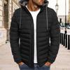 Мужское хлопковое пальто с капюшоном и завязками на шнурке, длинный рукав, теплая зимняя куртка с застежкой-молнией, плюшевая