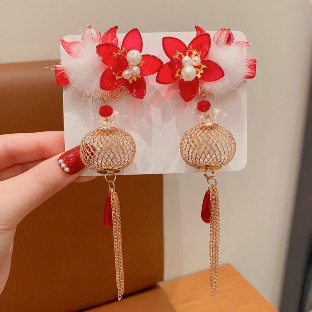 Кисточка Новогодний головной убор Цветок Древний стиль Заколка Сладкая Заколка для волос Ханфу Детская