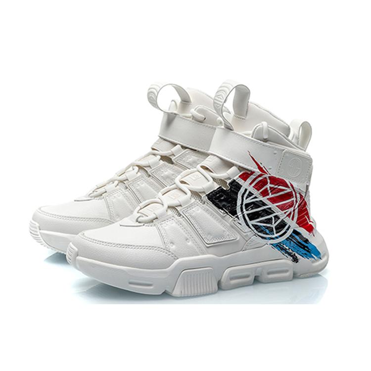 Коллекция Suo от Li Ning, Wending, износостойкие, дышащие, высокие, винтажные баскетбольные кроссовки, белые, AGBN053-7