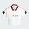 Adidas Tiro Cut 3-Stripes Crop Jersey V-Neck Short Sleeve T-Shirt Women Tops White IW6800