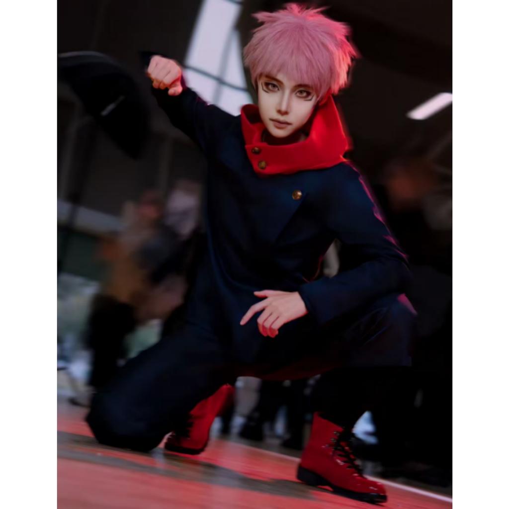 Anime Tokyo Itadori Yuji Cosplay Costume with Hooded Pants For Halloween Outfit School Carnival Uniform