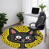 1 шт. Круглый ковер с рисунком кошек для офиса, комнатный коврик, подходит для офиса, под офисные стулья, спальни, гостиной, домашнего декора, декора комнаты