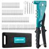LIBRATON Heavy Hand Riveter Set with 100 Blind 4 HSS Drill Aluminum Storage Case Included Rivets, Bits, Rivets,