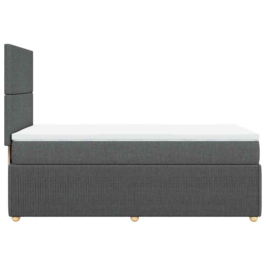 Box Spring Bed with Mattress Dark Gray 80 x 200 cm Fabric