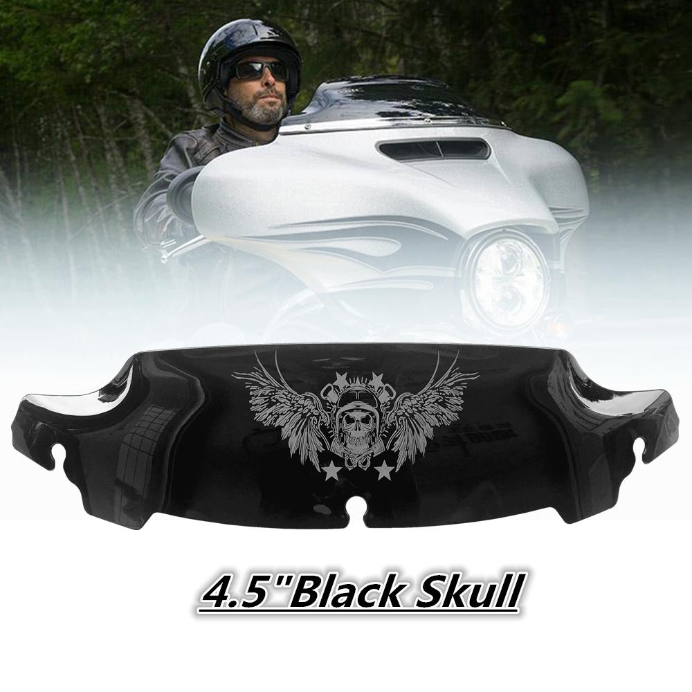 Black Smoke Clear 4.5" 7" 10.5" Wave Windshield Fits For Harley Touring FLHT FLHX 2014-up 2015 2016 2017 2018
