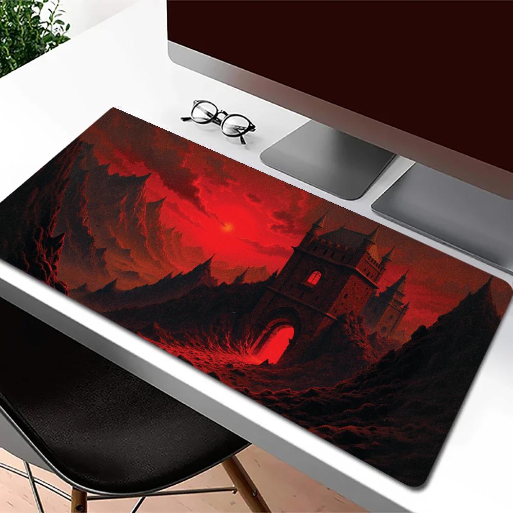 Winter Snow Mountain Castle Mousepad Pc Gaming Mouse Pads Laptop Desk Mats Office Decor Mouse Carpet Big Rug Keyboard Long Pad