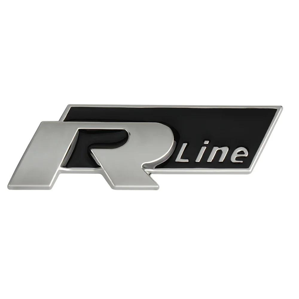 RUNTB1 1pc 3D Metal Car Front Grille Emblem Side Rear Trunk Badge Sticker for VW Rline R Logo Polo Passat B5 B7 Golf 8 7 Jetta Touareg