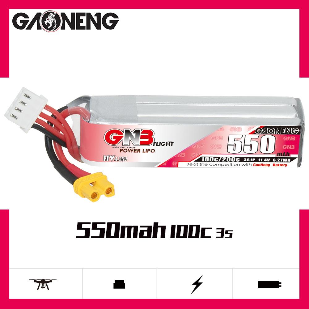 GNB HV 11.4V 550mAh 100C/200C LiPo Аккумулятор Для RC Вертолета Квадрокоптера FPV Гоночного Дрона Запасные Части С XT30 3S Аккумулятором