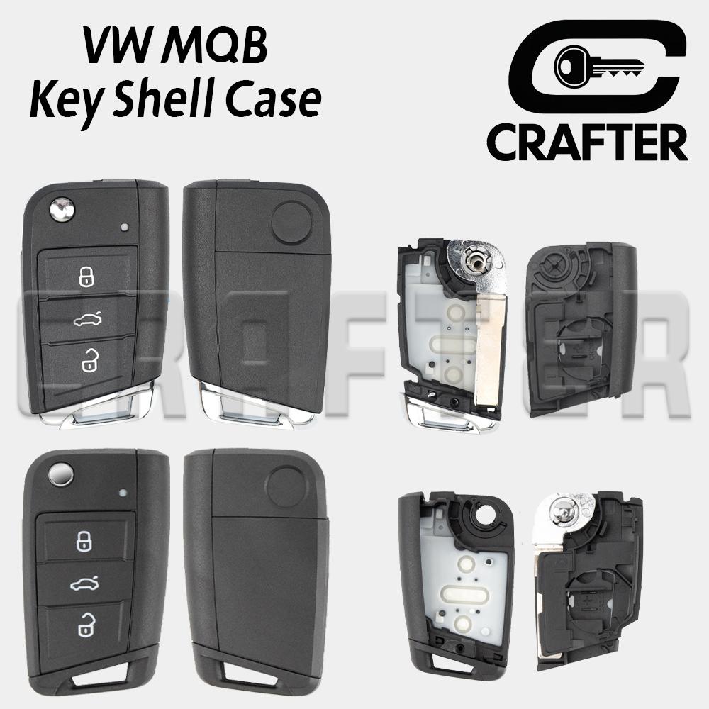 Key Crafters 5G0959752 Flip Remote Car Key Shell Case 3 Buttons WIth Cutting Service For VW Volkswagen Flip Blade HU66 Or HU162T