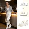 Spring fashion single shoes women's thick heel shallow mouth leather women's shoes round head small leather shoes women's tide