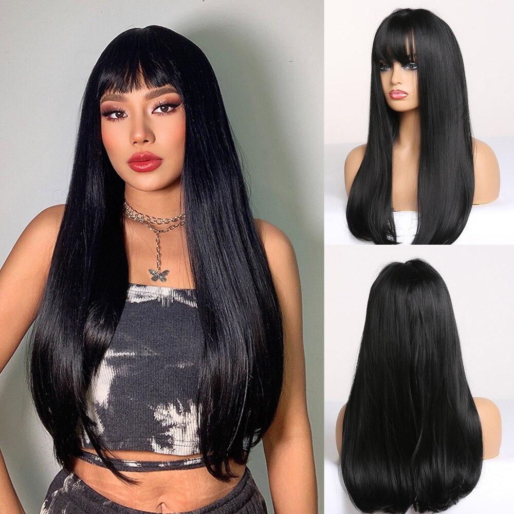 LOUIS FERRE Светлые золотистые синтетические парики для белых женщин, длинный прямой парик с челкой, термостойкие натуральные волосы для косплея Daiy