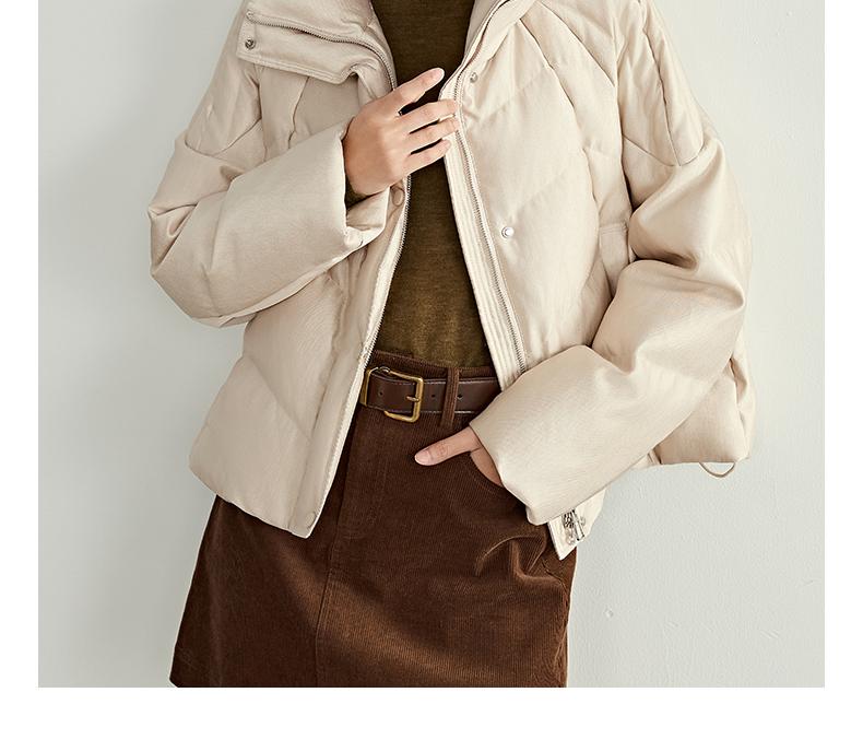 Stand up collar warm short down jacket