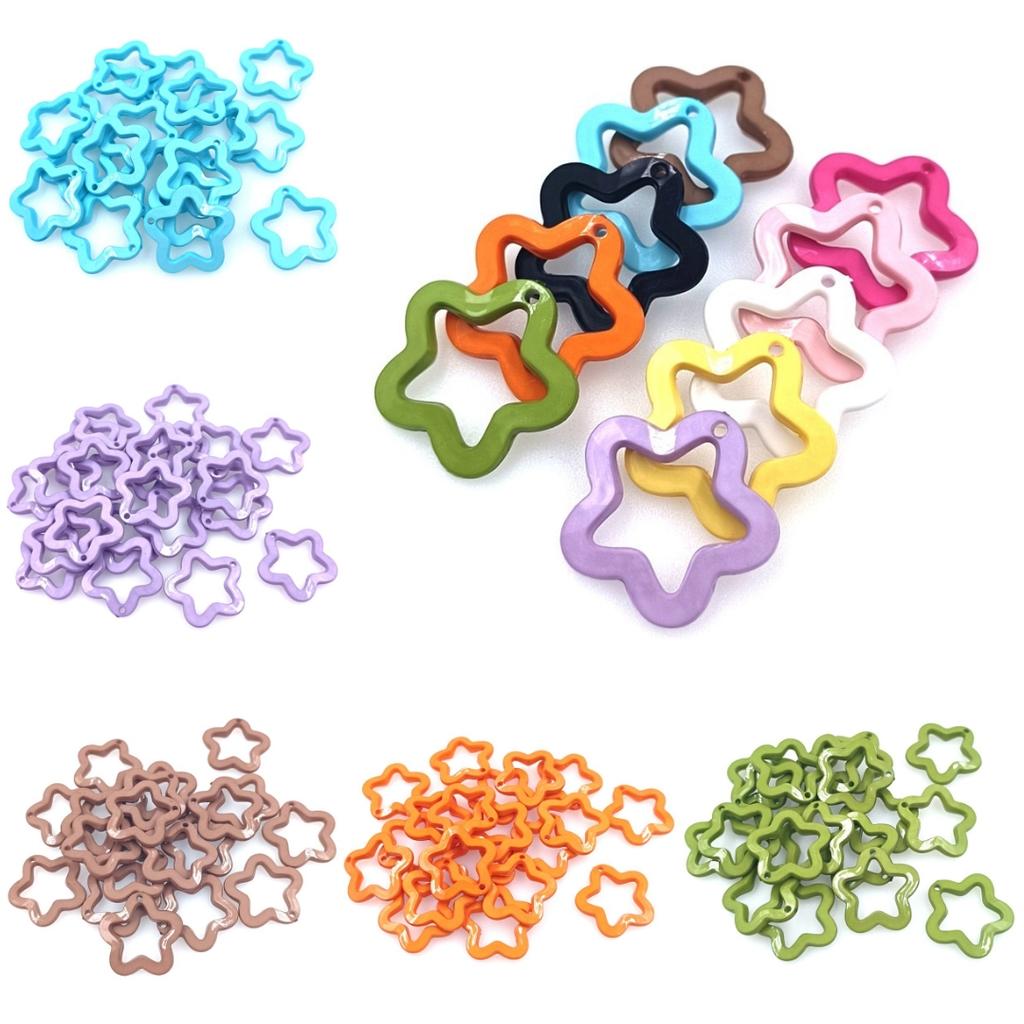 Подвески DIY ювелирный материал для ожерелья, изготовления сережек ярких цветов, подвеска с пентаграммой 30 мм, 10 шт., модный акрил