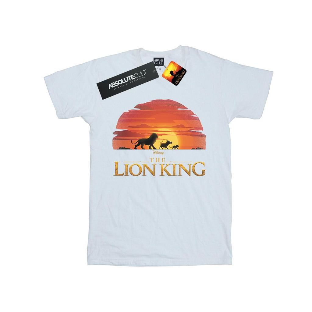 Disney Womens/Ladies The Lion King Movie Sunset Logo Cotton Boyfriend T-Shirt