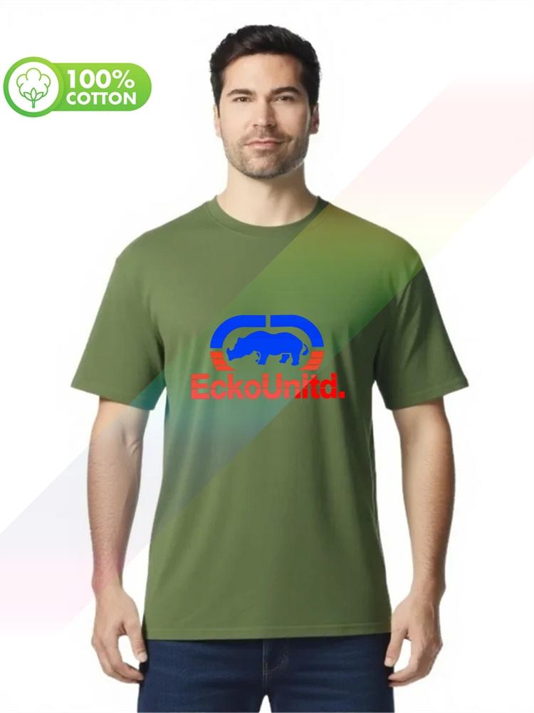 100% хлопок круглый вырез тяжелый вес Унисекс футболка EckoUnltd Футболка с одним вырезом с коротким рукавом Модный бренд S3XL Топы Футболки