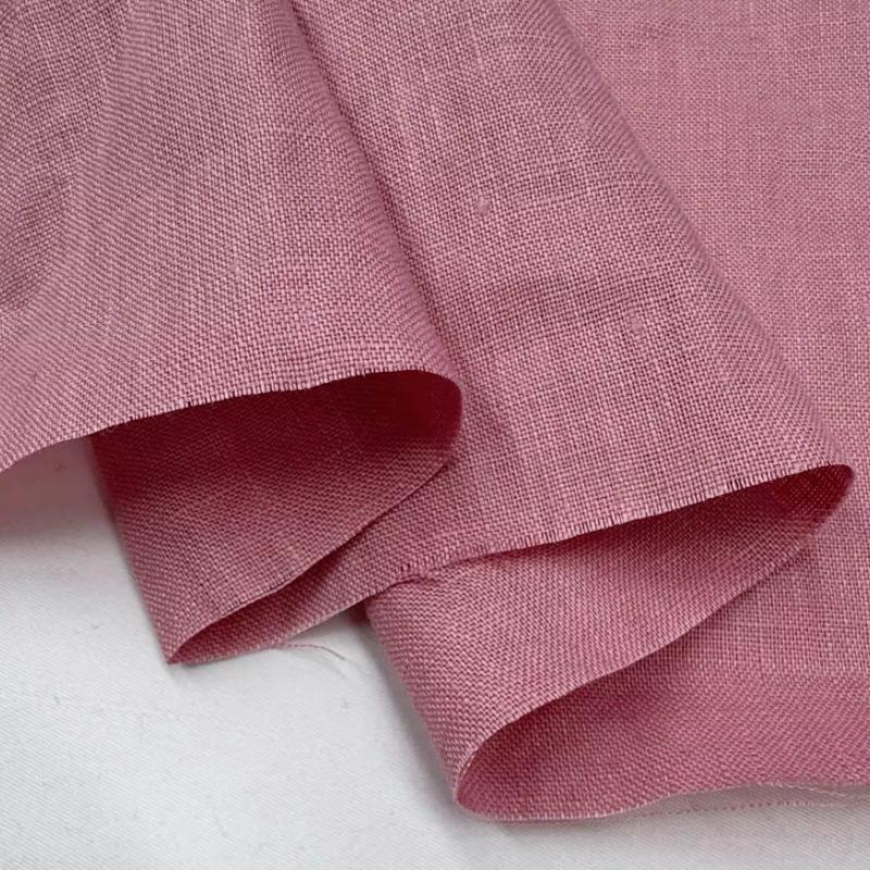 Чистая льняная ткань Стиранный лен Комфортная дышащая ткань для весны и лета DIY Платье Широкие брюки Легкая куртка Одежда