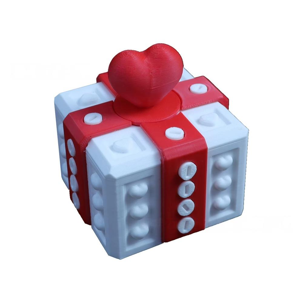 Creative 3D Printed Annoying Screw Gift Box Plastic Funny Heart Design Box Decorative Novelty Gift Storage Box Christmas Gift
