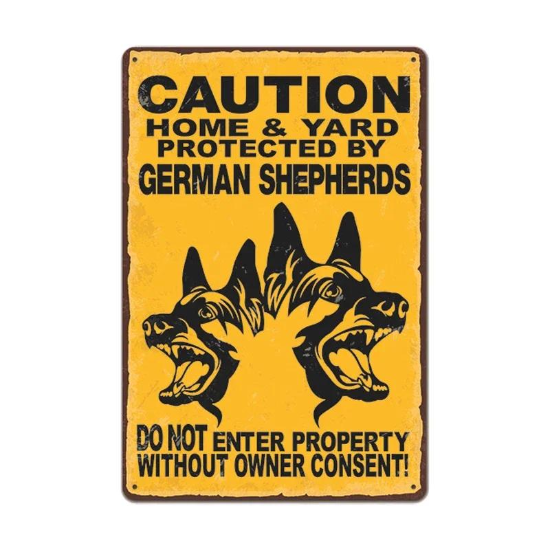 Retro Metal Tin Sign Warning Dog Vintage Wall Decor for Home Garden Cafe Perfect for IndoorOutdoor Use Rustic Poster Prin