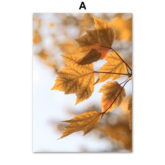 Холст с изображением кленового листа, картины для гостиной, безрамные настенные художественные принты, постеры с горным пейзажем, современный домашний декор без рамки