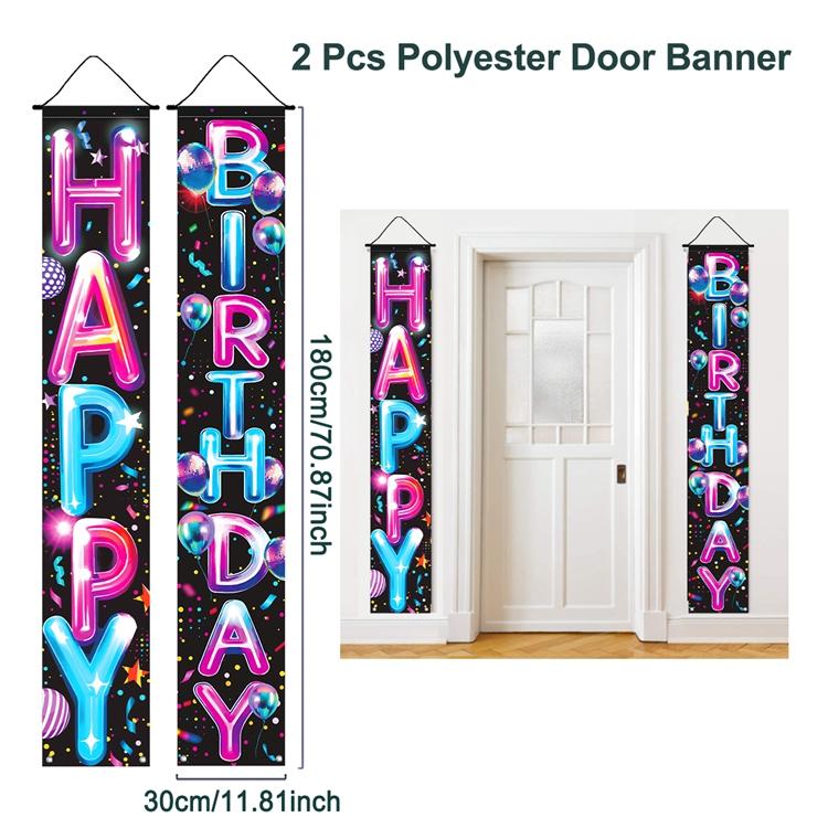 Glow Happy Birthday Backdrop Banner Bbirthday Party Decoration Kids Glow Party Supplies Happy Birthday Background