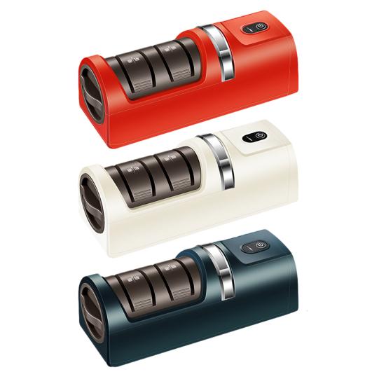 Электрическая точилка для ножей Быстрая заточка Полировка Двусторонняя точилка для ножей Противоскользящая основа Регулировка трех скоростей Бытовая