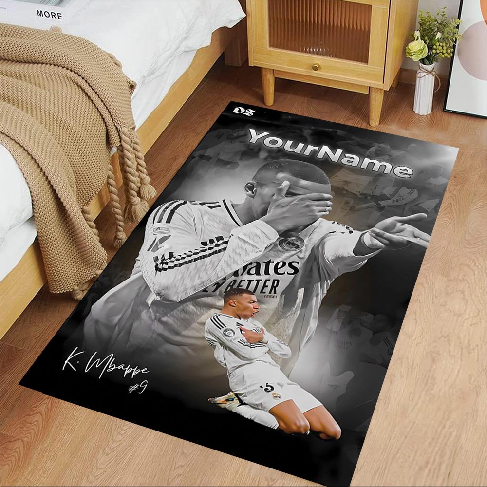 Mbappe Customized Name Carpet Suitable for Game Room Study room Balcony Dormitory Anti-slip Rug Office home decor Perfect Gift for Women/Men