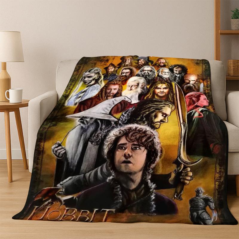 Movie L-Lord of The Rings H-Hobbit Flannel Blanket Soft Warm Blanket Throw Blanket for Bedroom Living Room Bed Picnic Gift Kid