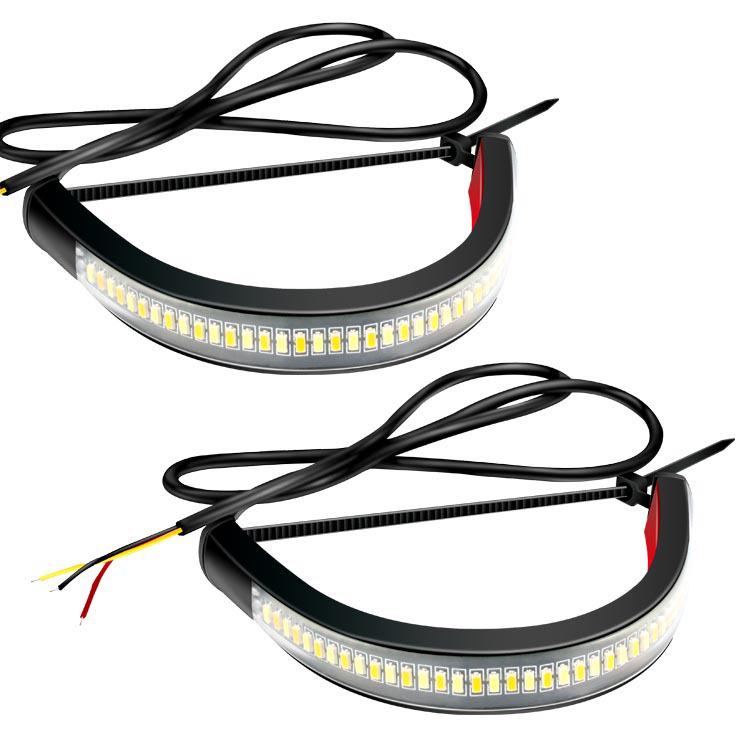 Dual-Color LED Motorcycle Turn Signal & Shock Absorber Light Strip