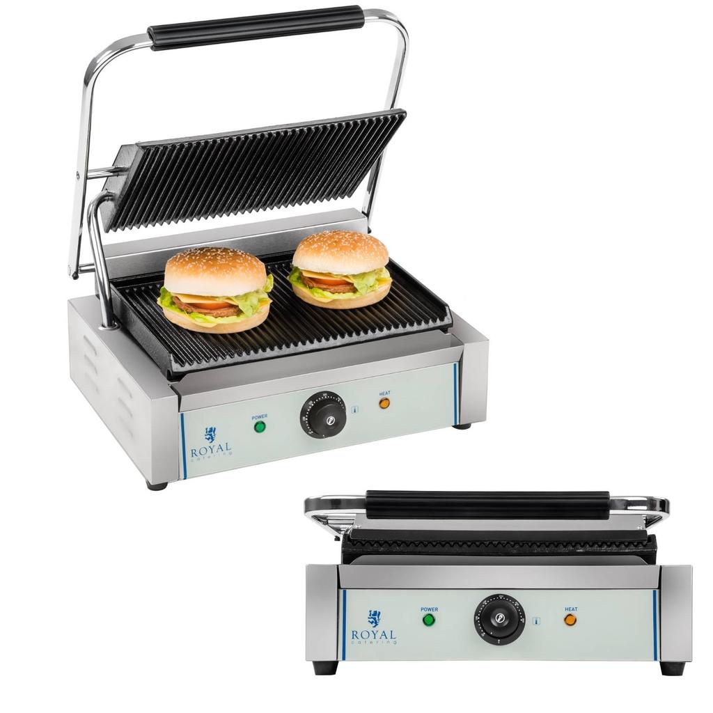 Contact Grill Panini Grill Double-Sided Grooved
