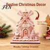 Christmas Window Display Props Windmill Ornament, 2D Wooden Rotating Decoration, Santa Festive Ornament for Office Centerpiece Holiday Table