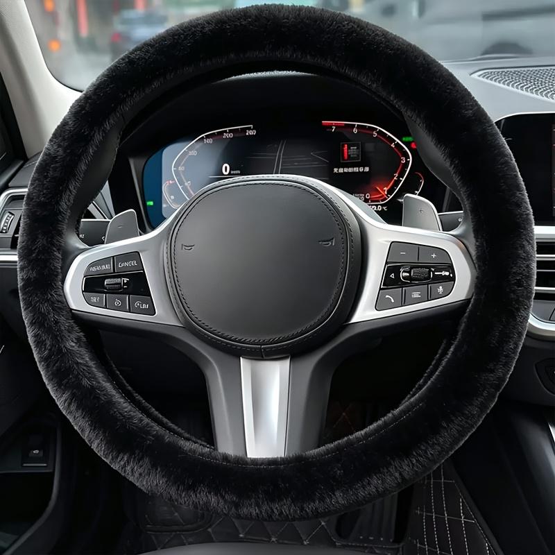Зимняя утолщенная плюшевая накладка на руль автомобиля, универсальный теплый и нескользящий чехол-защита на руль, плюшевая накладка на руль автомобиля