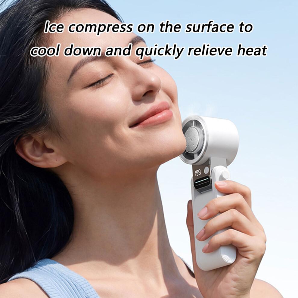 Portable Handheld Fan 199 Speed Mini Cooling Desk Fan Quiet Handheld Fan White