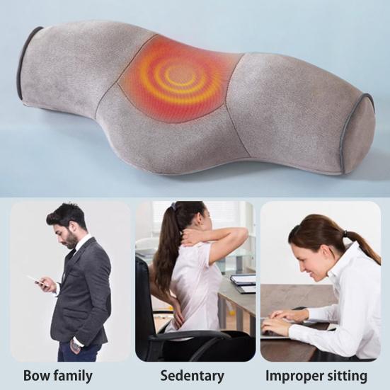 Массажная подушка для защиты шеи, горб, 3-в-1, массажная подушка для тракции, подогреваемая подушка из пены с эффектом памяти для облегчения боли, для использования дома, в общежитии