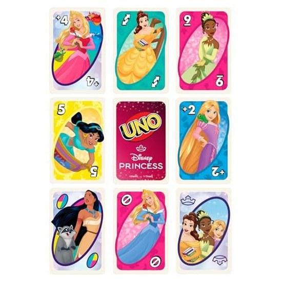 Игра Mattel UNO Вечеринка с принцессами Диснея Карты 112 карт 2-10 игроков Возраст 7+ Розовый GYY69