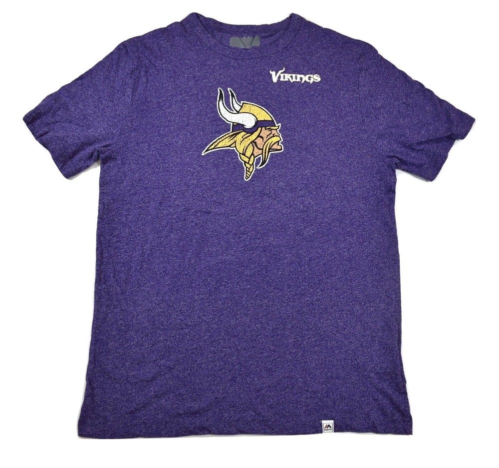 Unisex shirt Cotton Oversize Large Size Majestic NFL Mens Minnesota Vikings Football Shirt New L, XL