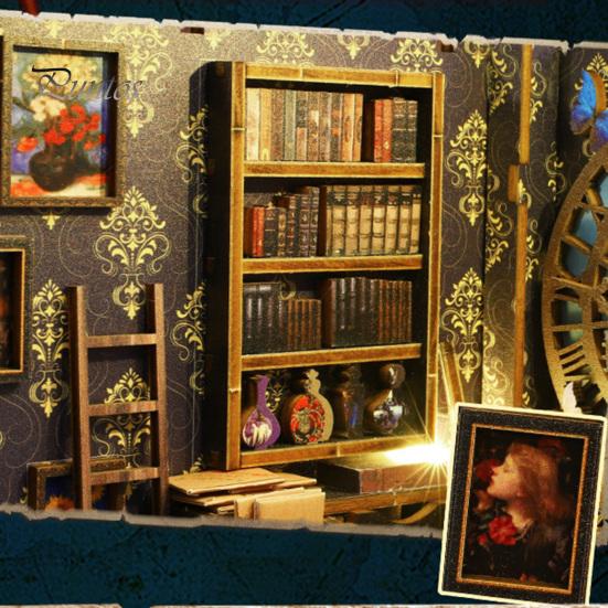 1 комплект DIY книжный уголок комплект реалистичный гладкий край точно вырезанный легко собрать воображение развитие кукольный домик 3D DIY книжный уголок полка вставка декор