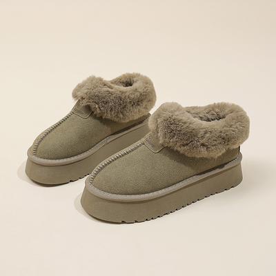 2025 Новый стиль зимних сапог Короткие мини зимние сапоги из овчины Женские шерстяные ботильоны Меховая подкладка Теплые ботильоны Плоская подошва