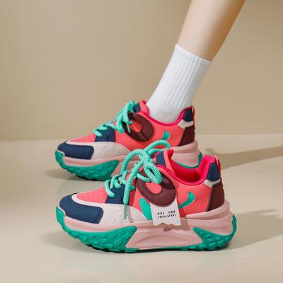 Обувь для папы, женская весенняя, новая, стиль Ins, модная обувь для студентов, толстая подошва, увеличенные кроссовки для отдыха