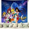 Magic Sailor Girl Wall Tapestry Aesthetic Wall Hanging Printed Fabric Blanket Decorative Tapestries for Bedroom Living Room Home Decor