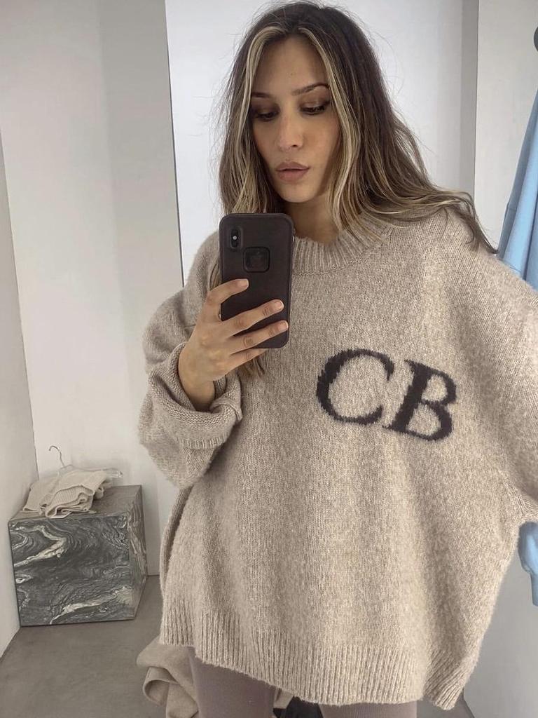 Высококачественный унисекс свитер Cole Buxton CB с жаккардовыми буквами, свободный, с круглым вырезом