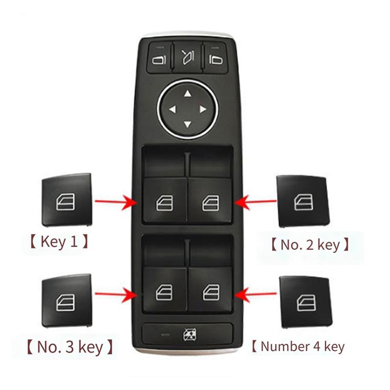 Car Window Lift Switch Repair Button Cover with Tools 2049058202 for Mercedes-Benz C-CLASS W204 GLK X204 W212 W207